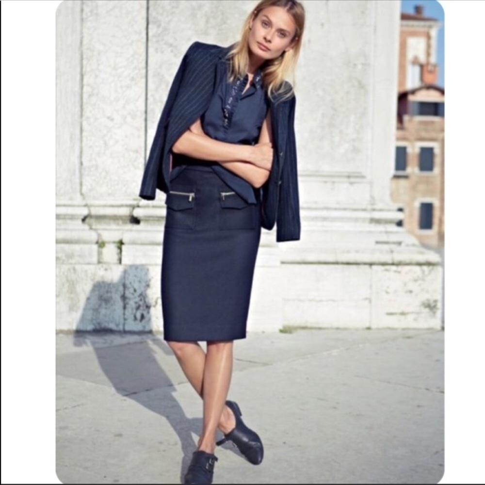 J. Crew | Wool Blend Patch Pocket Pencil Skirt